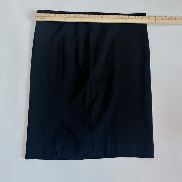 BURBERRY WOOL BLEND LINED PENCIL SKIRT MADE IN ITALY BLACK SIZE 10 LIGHTWEIGHT - Picture 8 of 15